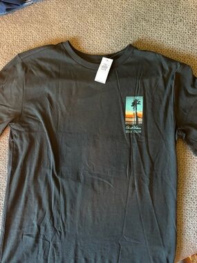 Old Navy Kids Black Tee with Palm Tree Sunset Graphic